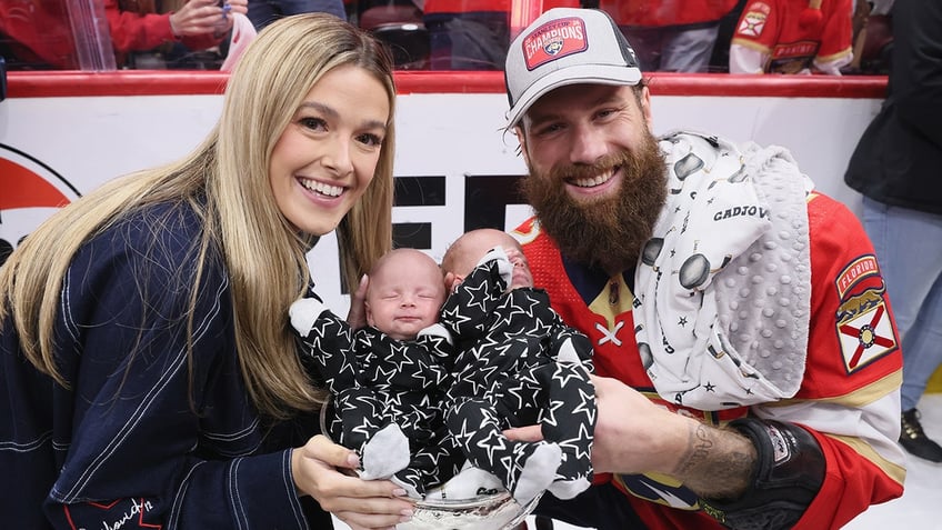 Jonah Gadjovich and his wife