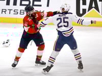Panthers maul Oilers in stormy clash to lead Stanley Cup Final