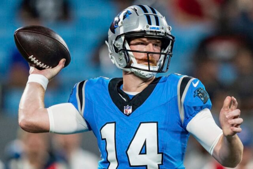 panthers rookie qb young held out of practice with ankle injury andy dalton gets starters reps