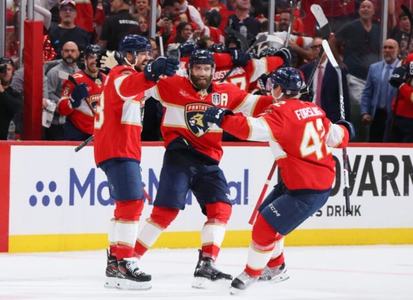 Sam Reinhart, left, scored four goals to lead the Florida Panthers over Edmonton 5-1 as th