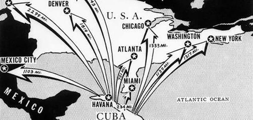 Cartoon map of evacuations from Cuba.