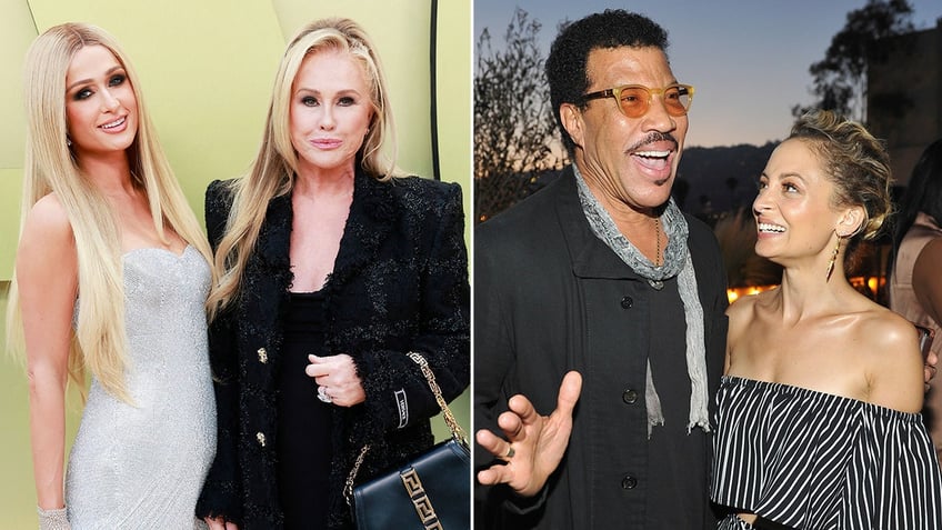 side by side photos of Paris Hilton and Kathy Hilton and Lionel Richie and Nicole Richie