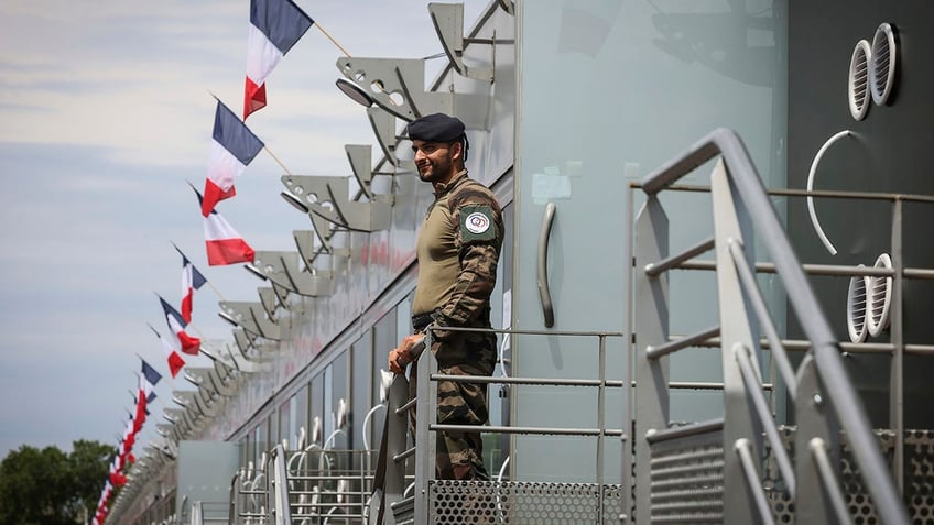 French Soldier looks out