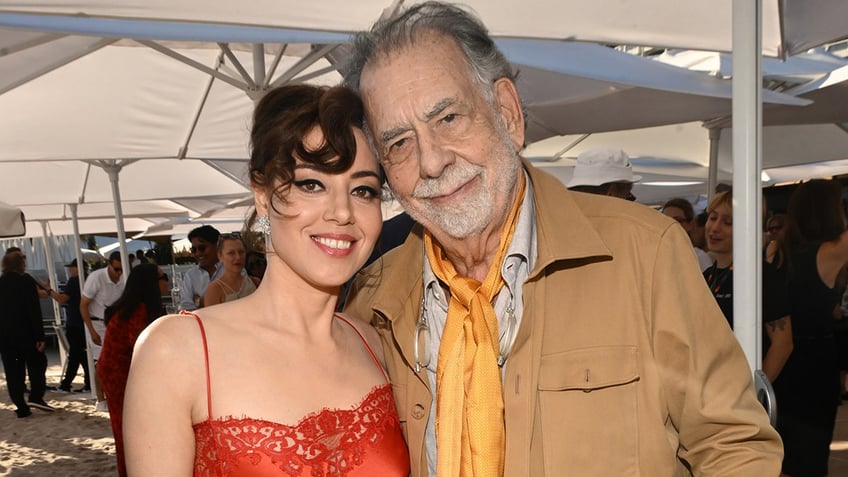 Aubrey Plaza and Francis Ford Coppola at Cannes