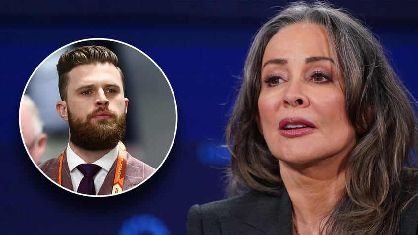 Harrison Butker wears suit similar to Patricia Heaton.