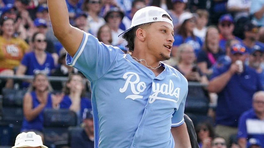 Patrick Mahomes with Royals jersey