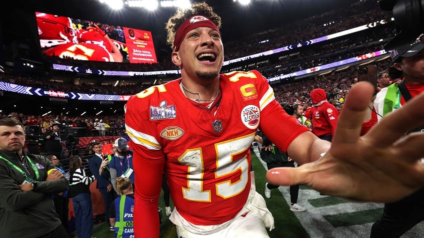 Patrick Mahomes after winning super bowl