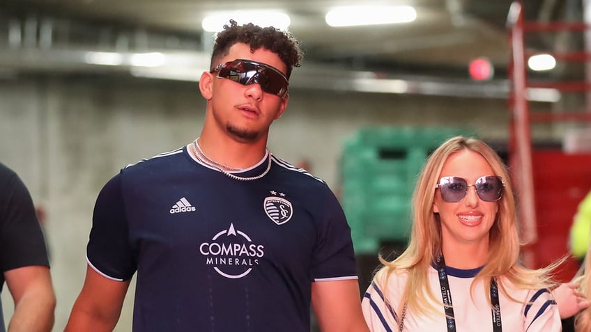 Patrick and Brittany Mahomes at an MLS match