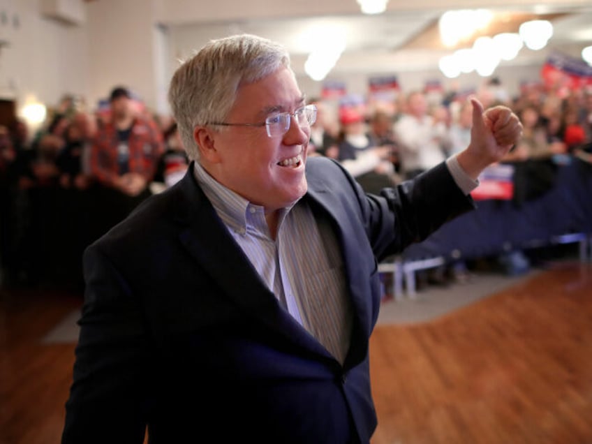 INWOOD, WEST VIRGINIA - OCTOBER 22: Republican U.S. Senate candidate Patrick Morrisey arri