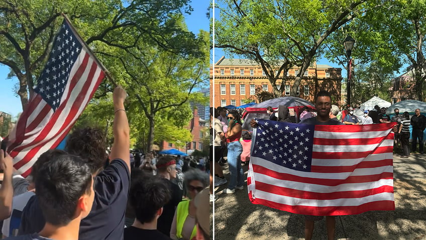 Rutgers University students and Stephen Wallace split image