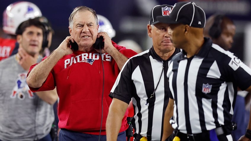 patriots bill belichick delights fans with demeanor as he slams challenge flag onto ground