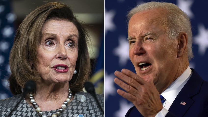 Nancy Pelosi and Joe Biden split image