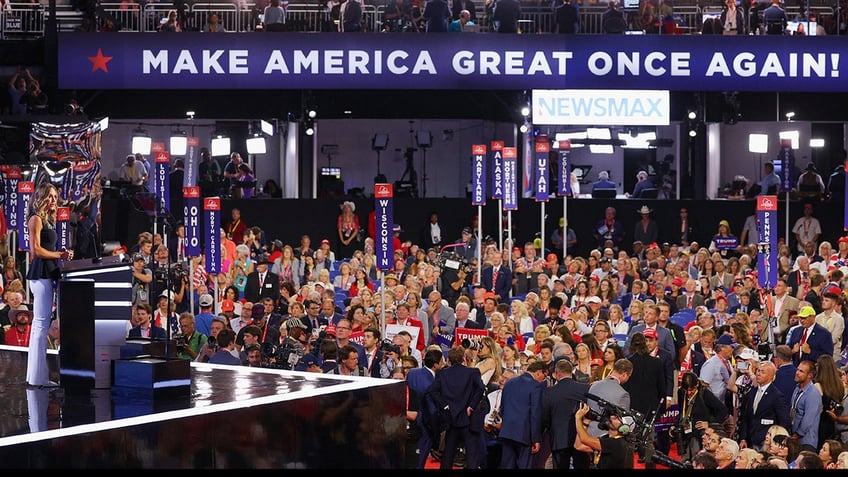 Lara Trump on stage seen in RNC wideshot