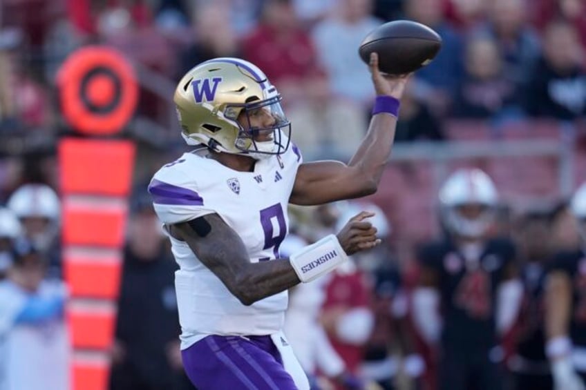 penix throws 4 td passes and no 5 washington beats stanford 42 33