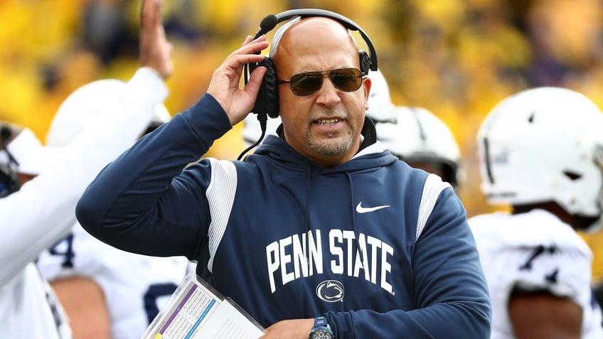 Head coach James Franklin of the Penn State Nittany Lions looks on during the second half of a game against the Wolverines, October 15, 2022, in Ann Arbor, Mich.