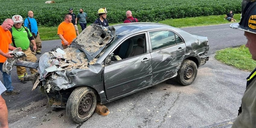 pennsylvania driver hospitalized after bizarrely crashing car into second floor of home