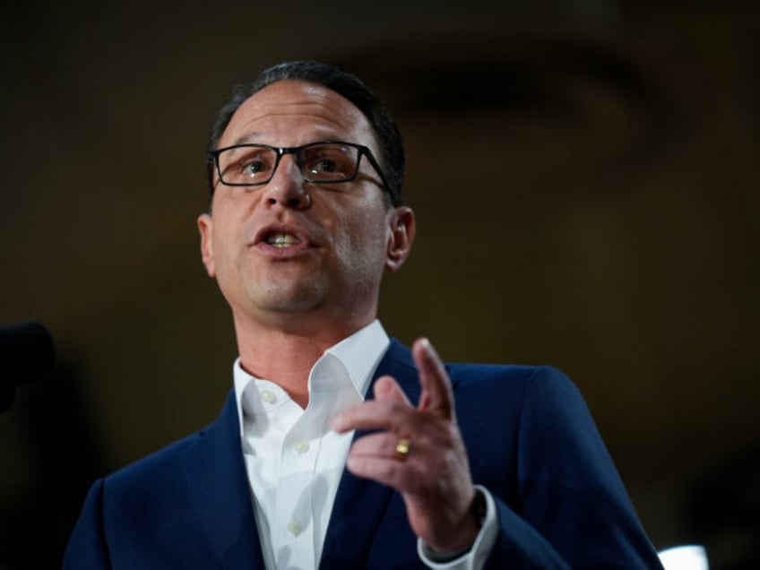 Pennsylvania Gov. Josh Shapiro speaks during a campaign event for Democratic presidential