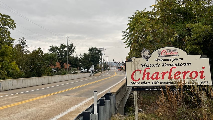 A sign welcoming visitors to Charleroi Pennsylvania. 