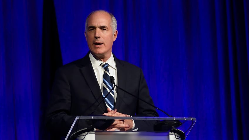 Senator Bob Casey speaks during an event