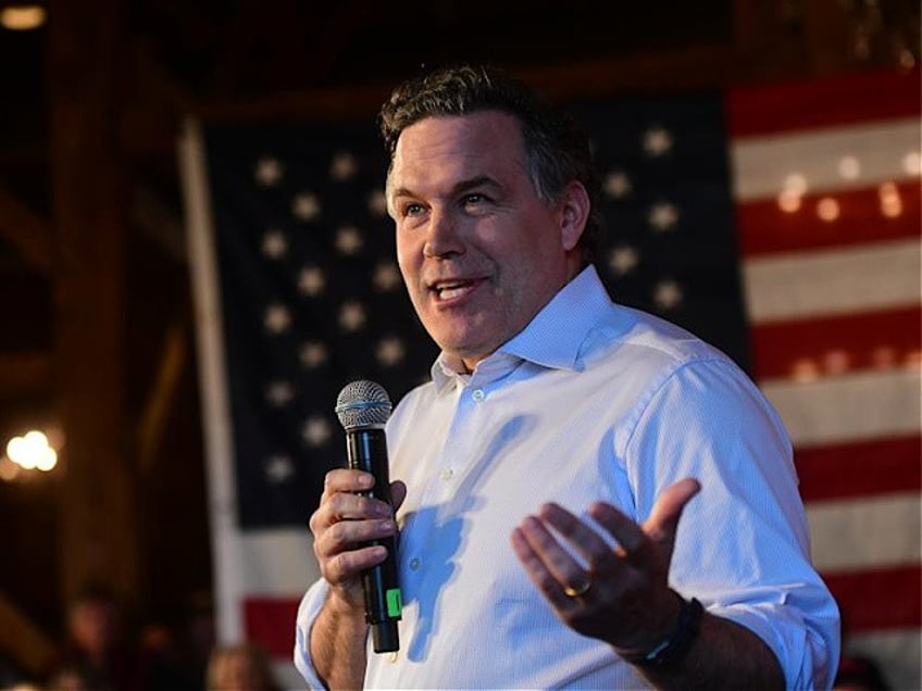 DANVILLE, PA - APRIL 20: Republican U.S. Senate candidate Dave McCormick from Pennsylvania holds a campaign rally at Frosty Valley Resort on April 20, 2022 in Danville, Pennsylvania. McCormick was introduced by Former U.S. Secretary of State Mike Pompeo. (Photo by Mark Makela/Getty Images)