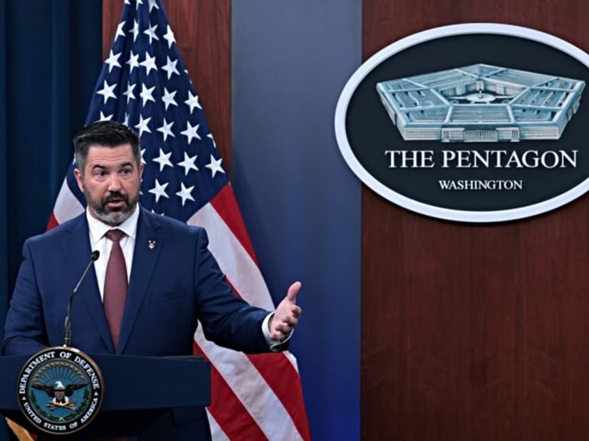 ARLINGTON, VA - MARCH 17: Chief Pentagon Spokesman Sean Parnell speaks during a press conf