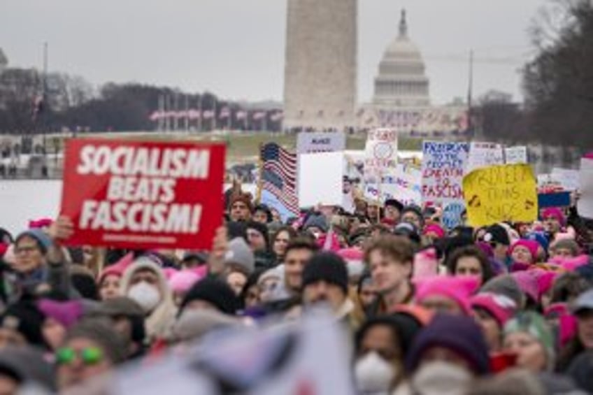 'People's March' protesters rally in Washington ahead of Trump inauguration