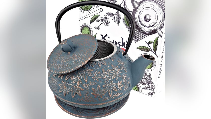 A traditional cast iron teapot is a timeless gift for long tea sessions.