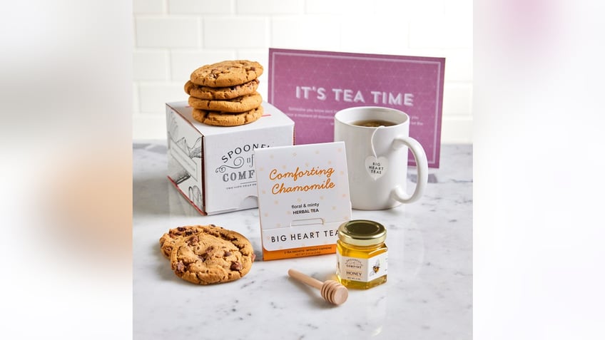 A bundle of chamomile tea and cookies is everything they need for a relaxing night in.