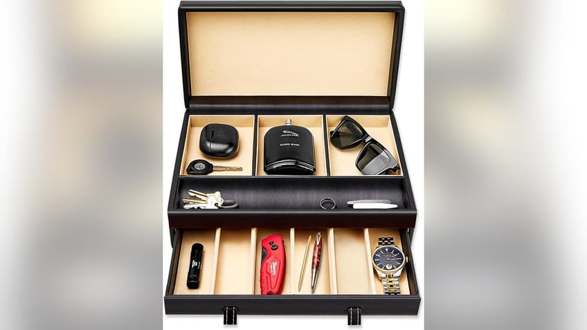 A valet tray is a practical yet stylish gift for men who appreciate organization.