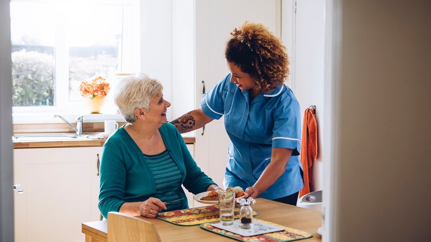 Senior woman healthy eating