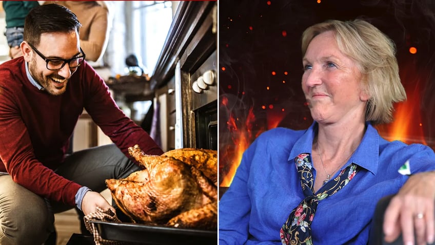 peta skewered online after posting a picture of turkeys sitting around human meal for thanksgiving