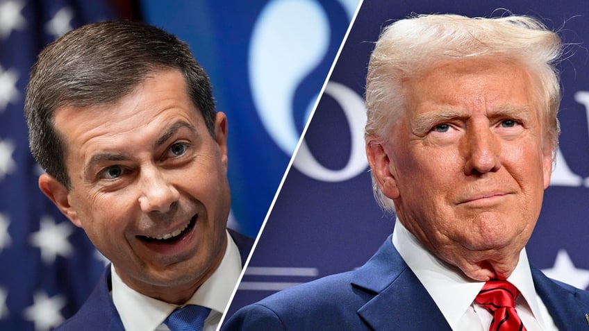 Left: Pete Buttigieg; Right: Donald Trump