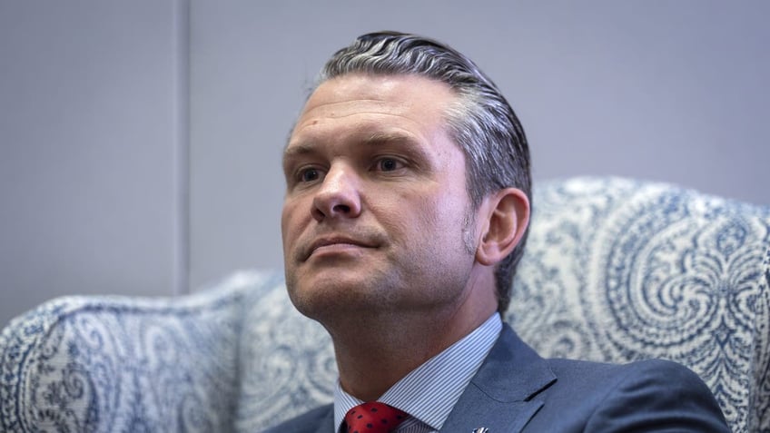 close-up of Hegseth