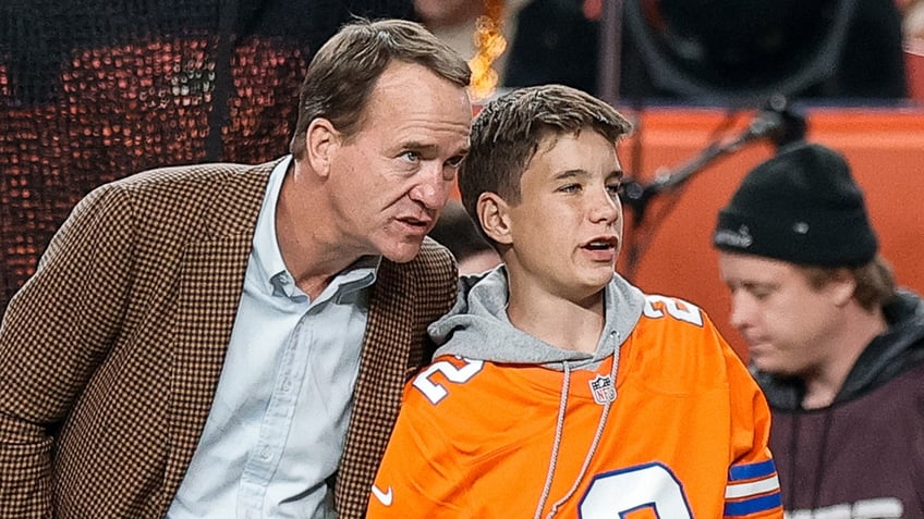 Peyton Manning and his son, Marshall