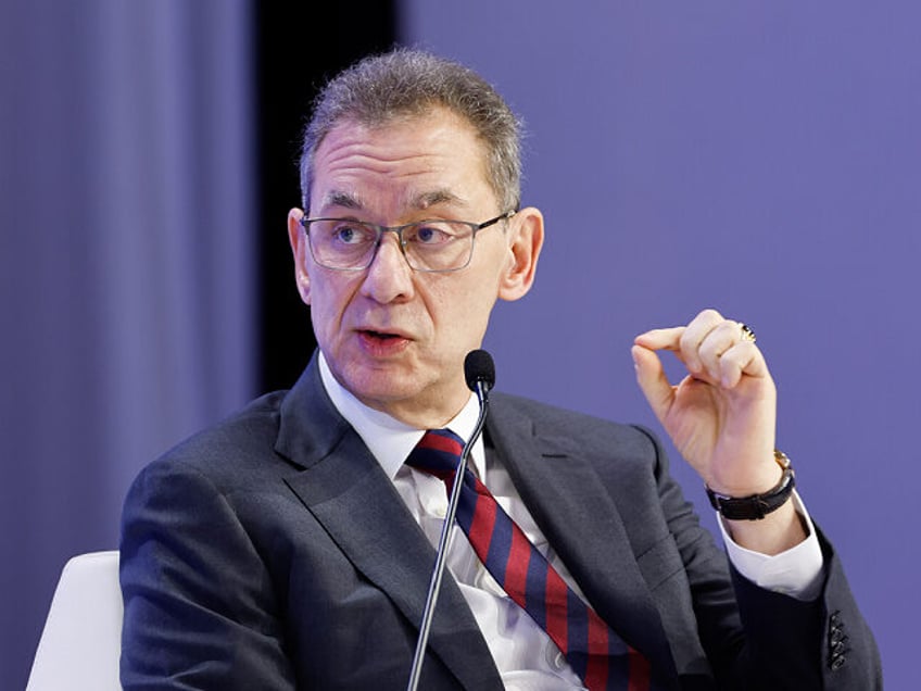 Albert Bourla, chief executive officer of Pfizer Inc., during a panel session at the World