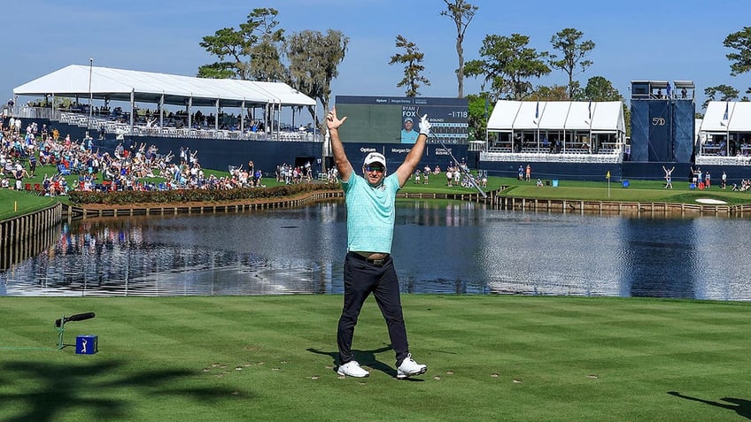 pga tour golfer ryan fox makes history after hole in one on island green at the players