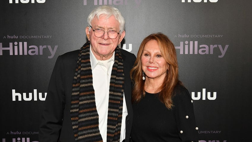 Phil Donahue and Marlo Thomas at the premiere of Hilary.