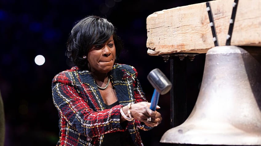 Philadelphia Mayor Cherelle Parker rings ceremonial bell