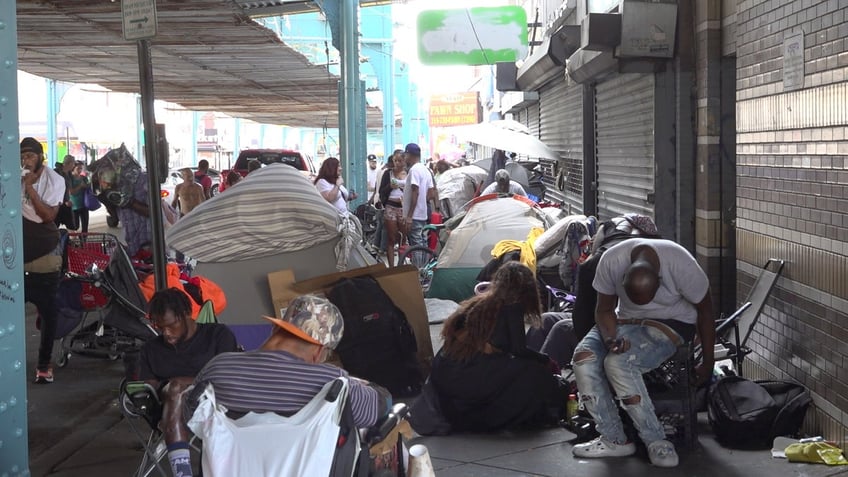 Drug users on Kensington Avenue