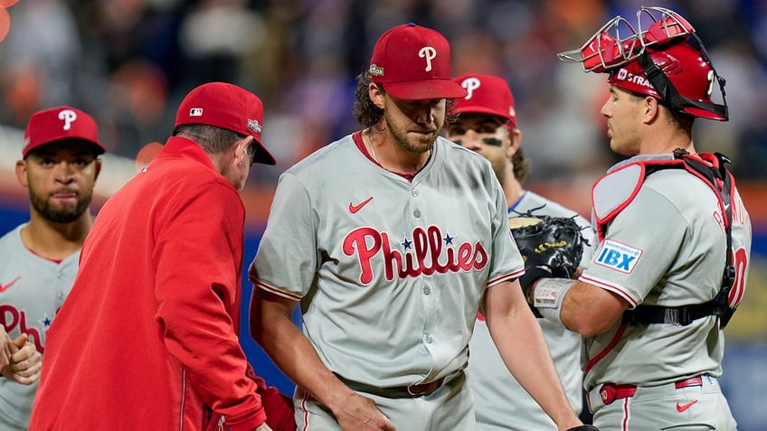 Aaron Nola removed from game