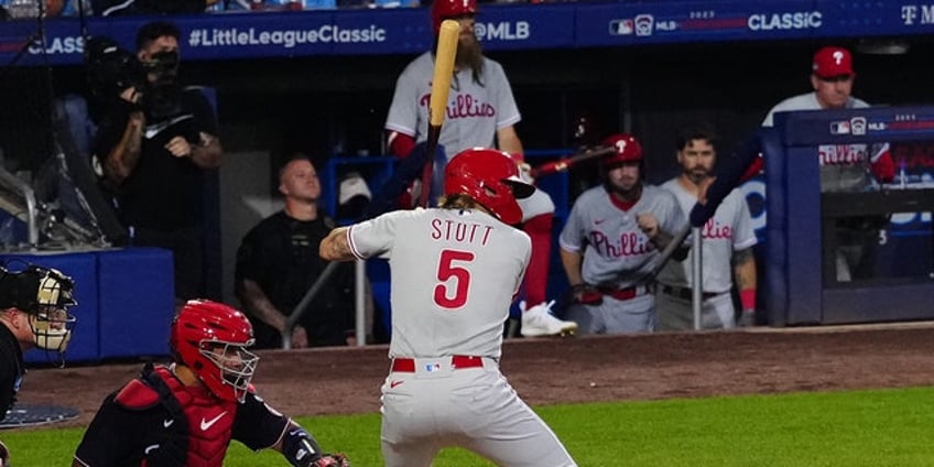 phillies infielder bryson stotts custom bat takes you back to school at little league classic