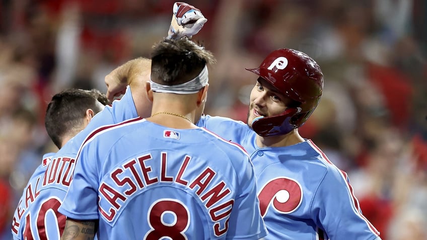 phillies upset braves in nlds again nick castellanos makes mlb history