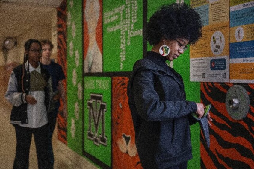 Students at Twain Middle School in Virginia must store their phones in magnetic pouches at