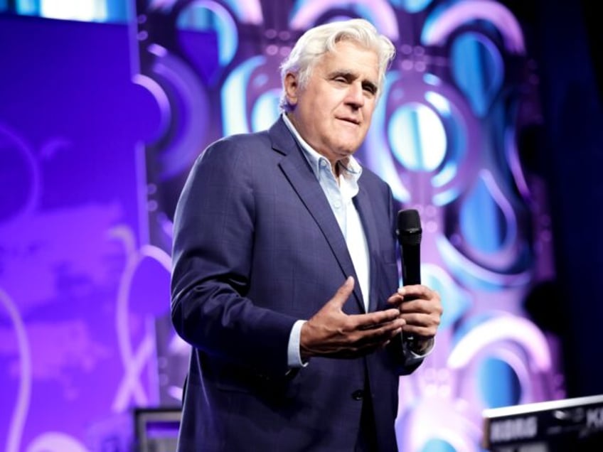 BEVERLY HILLS, CALIFORNIA - OCTOBER 11: Jay Leno performs on stage as the stars come out f