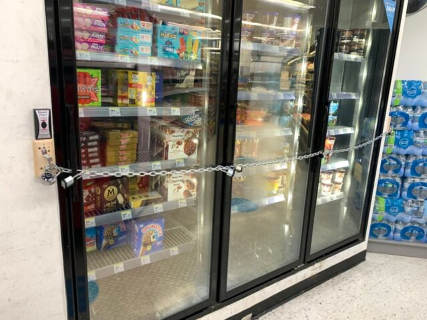 photo walgreens puts chains on freezers in san francisco pharmacy