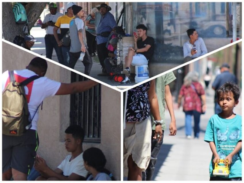 Migrants on the streets of El Paso. (Randy Clark/Breitbart Texas)