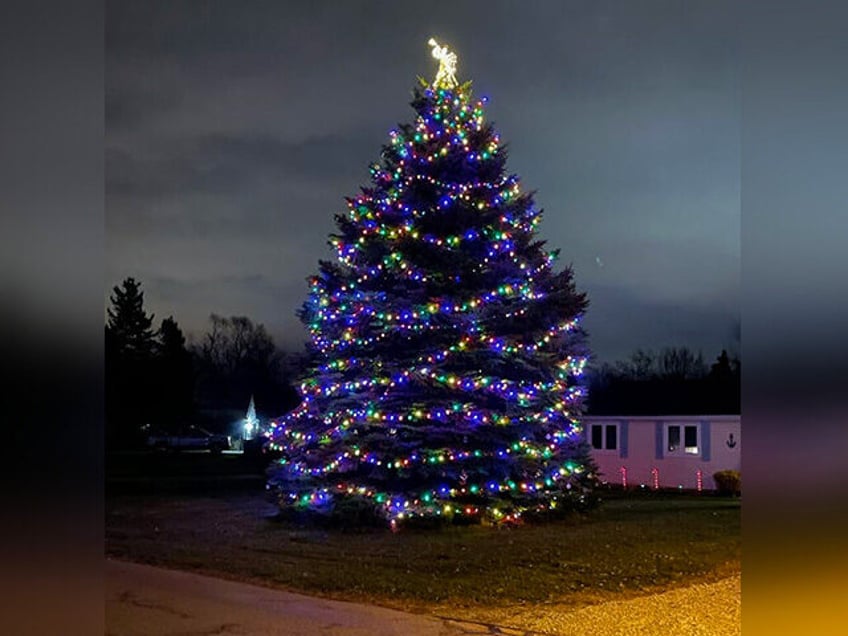 photos his dream came true ohioans decorate elderly mans christmas tree he planted 40 years ago