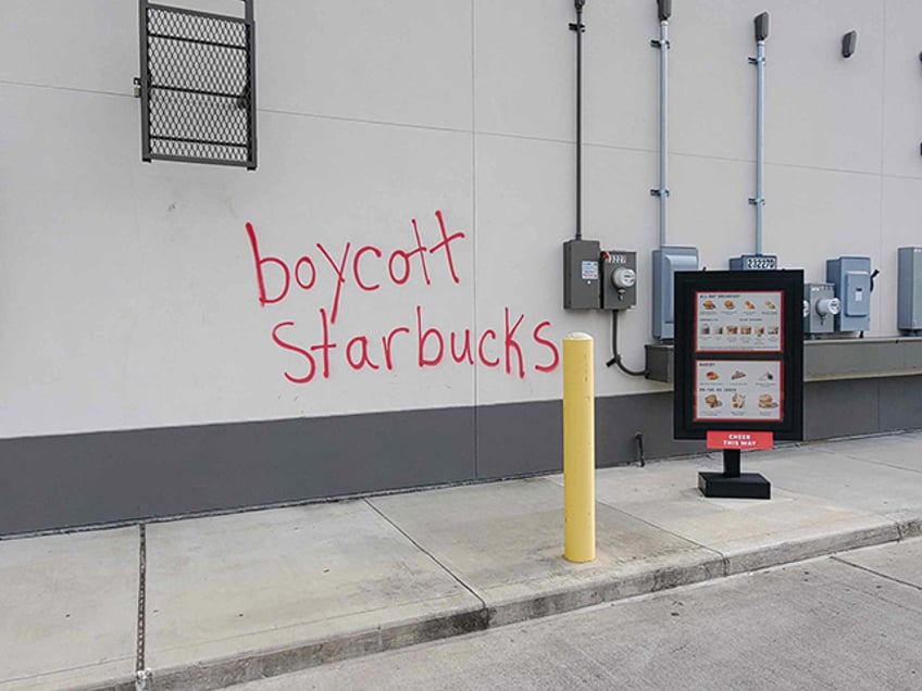 photos houston area starbucks hit with anti israel graffiti stop killing children