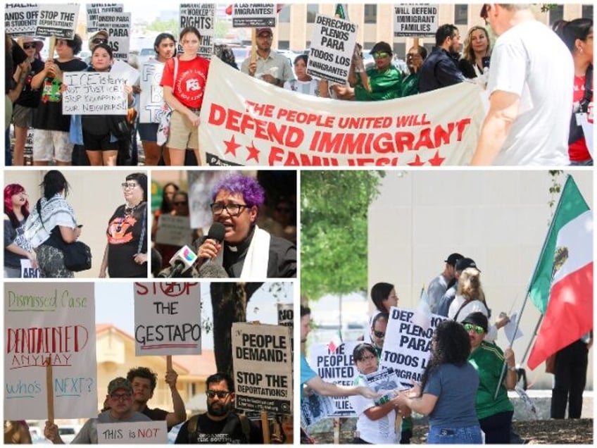 Party for Socialism and Liberation Protests ICE Raids in San Antonio (Randy Clark/Breitbar