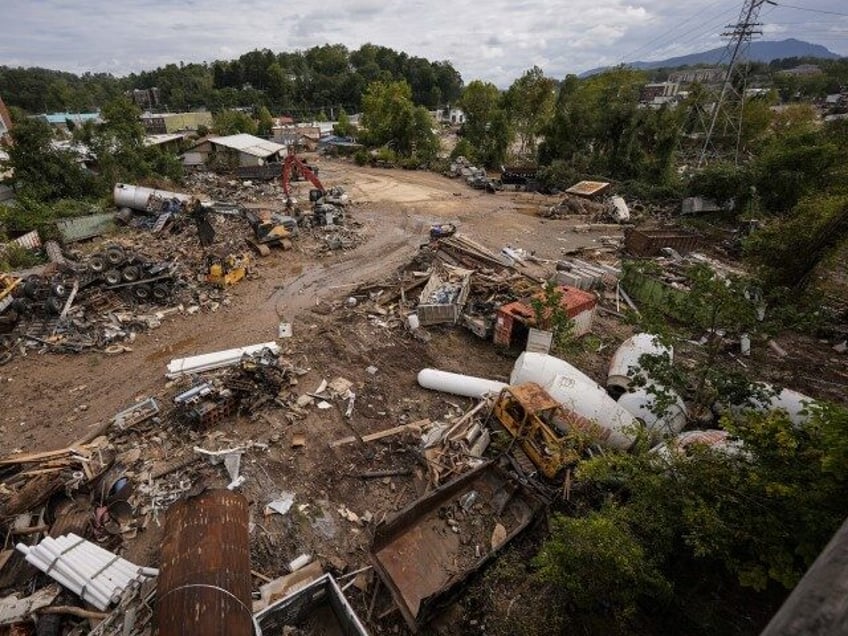 Debris is seen in the aftermath of Hurricane Helene, Monday, Sept. 30, 2024, in Asheville,